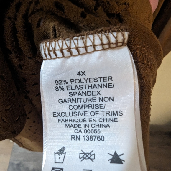 Additionelle Tan Faux Suede Top - Picture 3 of 3